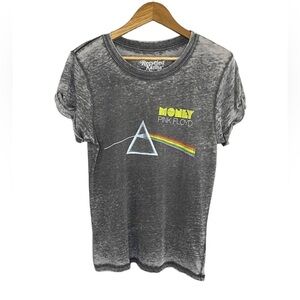 New Recycled Karma Pink Floyd Money Burnout Tee T-Shirt New Faded Black NWOT